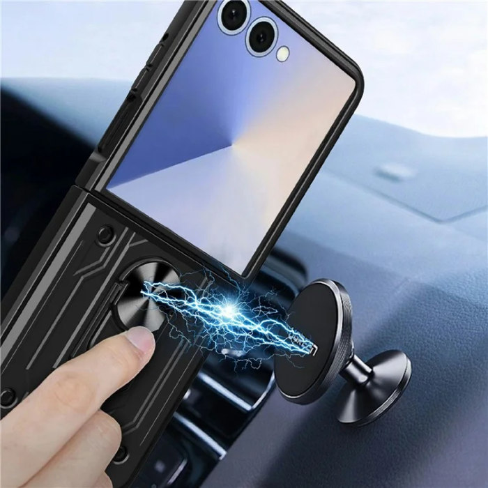 A-One Brand - Galaxy Z Flip 7 Mobilskal Kickstand - Svart