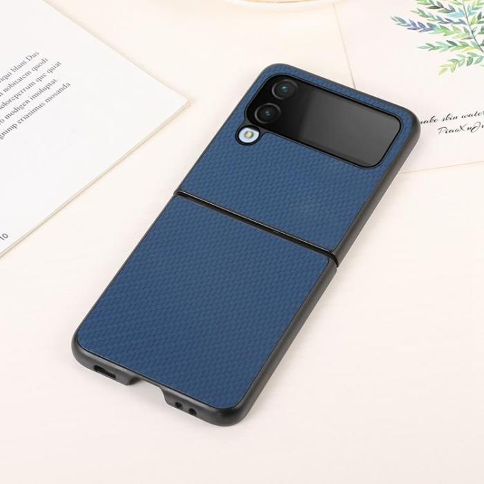 A-One Brand - Galaxy Z Flip 4 Skal Carbon Fiber - Blå