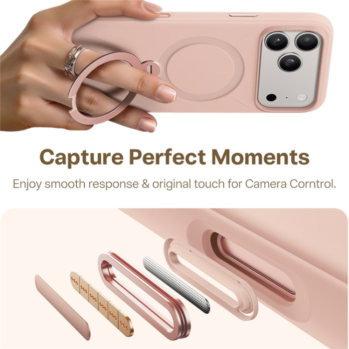 Torras - TORRAS iPhone 17 Pro Mobilskal MagSafe Ostand Q Pro - Rosa