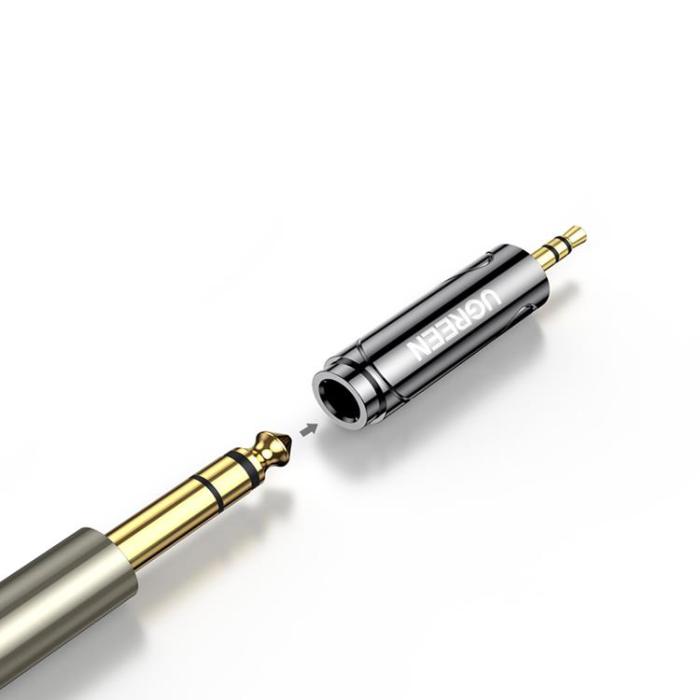 Ugreen - Ugreen Ljud Adapter 3.5 mm Male 6.35 mm Mini Jack Female - Grå