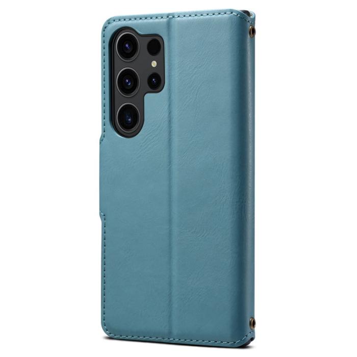 DENIOR - DENIOR Samsung Galaxy S24 Ultra Plånboksfodral Konstläder Blå