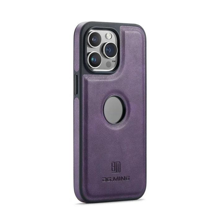 DG.MING - DG.MING iPhone 16 Pro Mobilskal Anti-Drop Läder - Lila