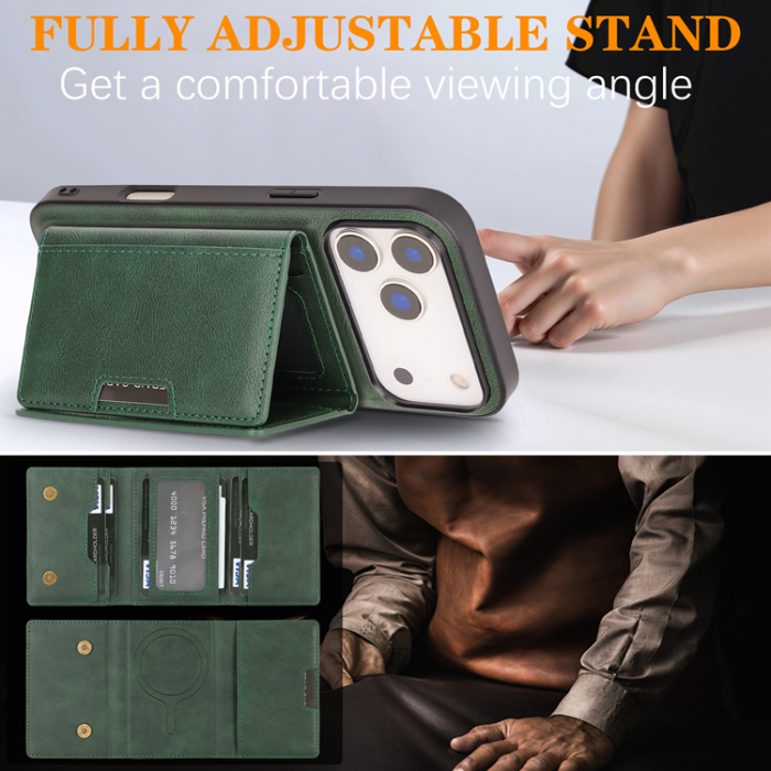 A-One Brand - iPhone 17 Pro Max Mobilskal MagSafe Kickstand Tri-fold Korthållare