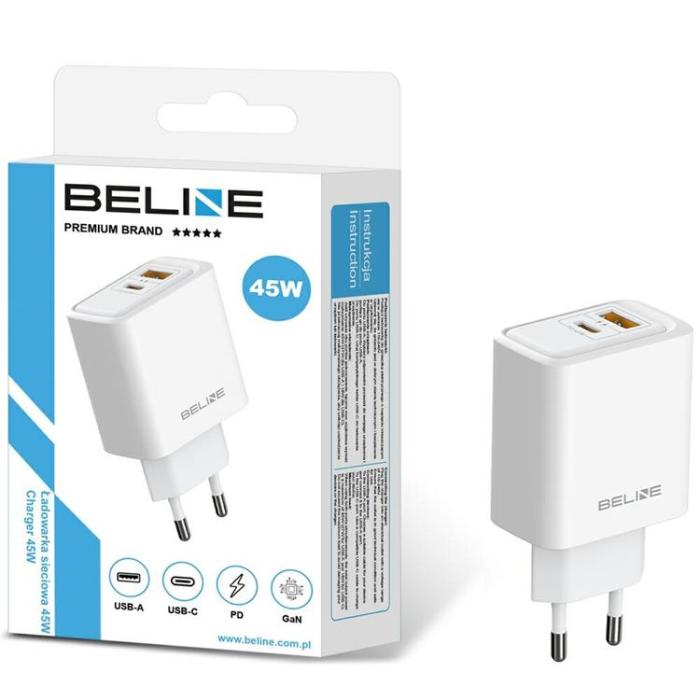 Beline - Beline Snabbladdare 45W 1xUSB-C 1xUSB-A - Vit