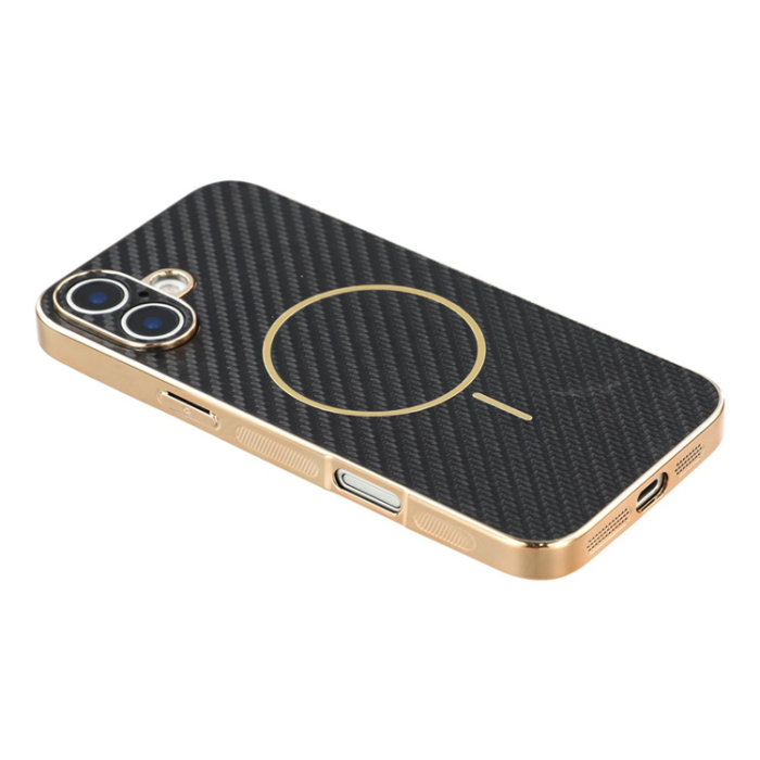 A-One Brand - iPhone 17 Mobilskal MagSafe Carbon Fiber Electroplated - Svart