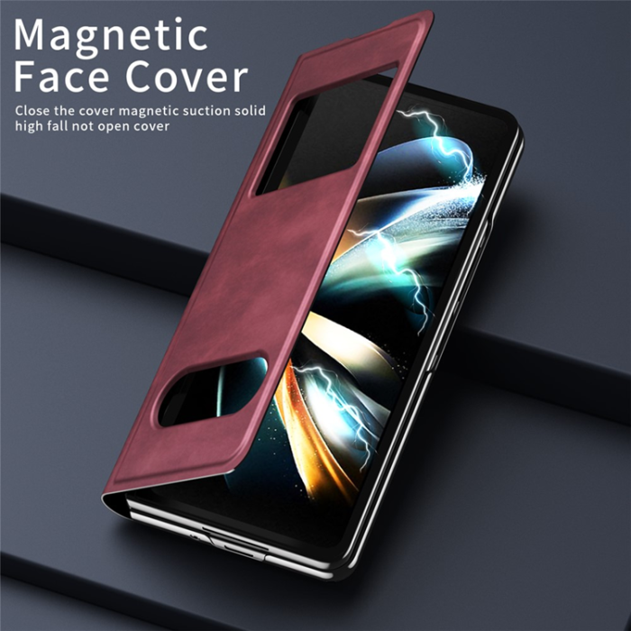 A-One Brand - Galaxy Z Fold 6 Mobilskal View Window - Röd