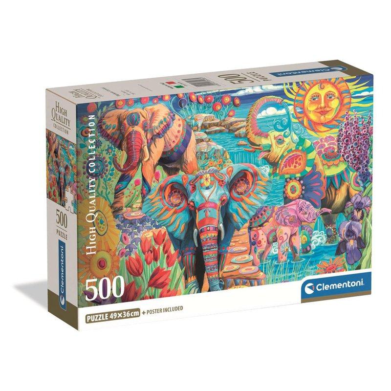 CLEMENTONI Pussel 500 Pcs CB High Quality Collection Elephants Carnival