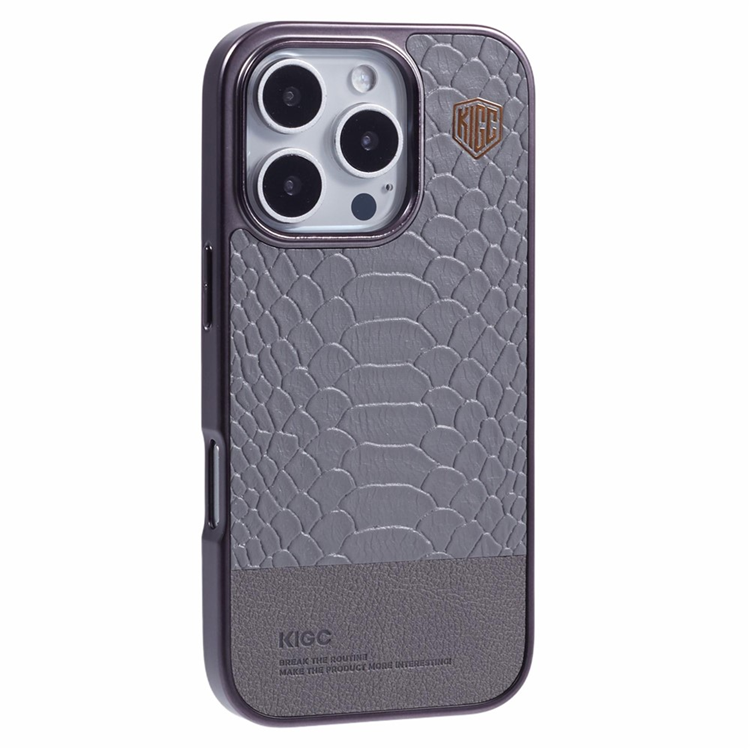 KIGC iPhone 16 Pro Mobilskal MagSafe Crocodile - Grå | 2353 | AlltMobil