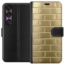 iSecrets - Plånboksfodral till Sony Xperia 1 VII med Gyllene Murstenar