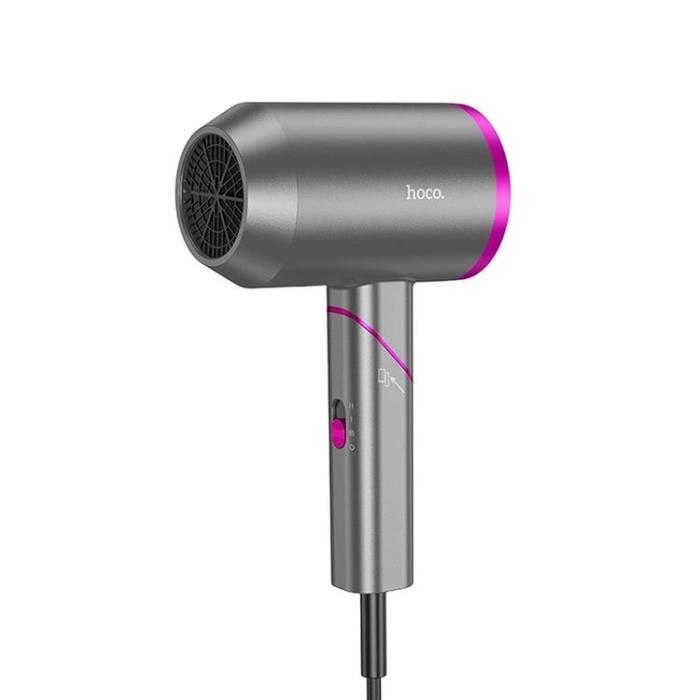 Hoco - Hoco Hårtork Foldable - Rosa/Grå