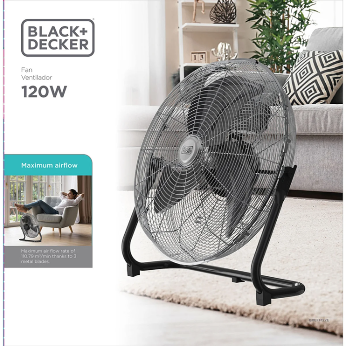 Black & Decker - Black&Decker Golvfläkt 120W - Svart