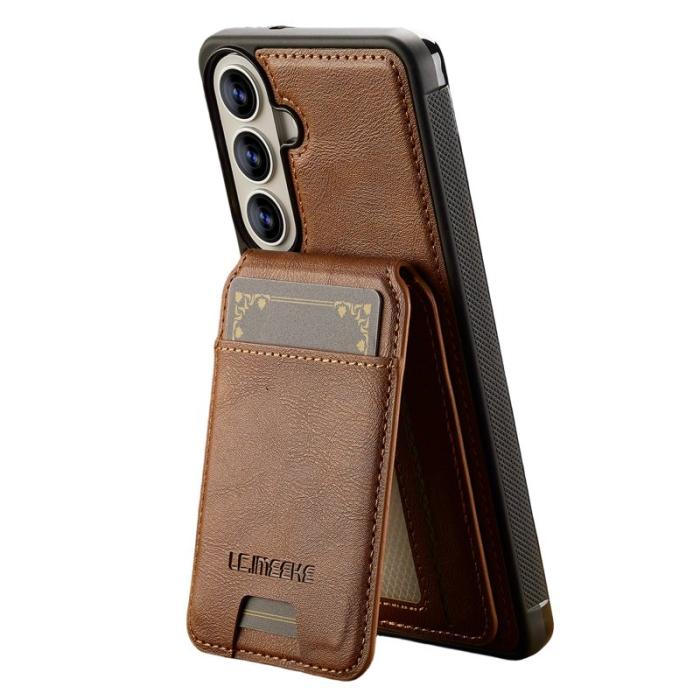 LC.imeeke - LC.IMEEKE Mobilskal för Samsung Galaxy S26 Magnetiskt TPU + Konstläder - Brun
