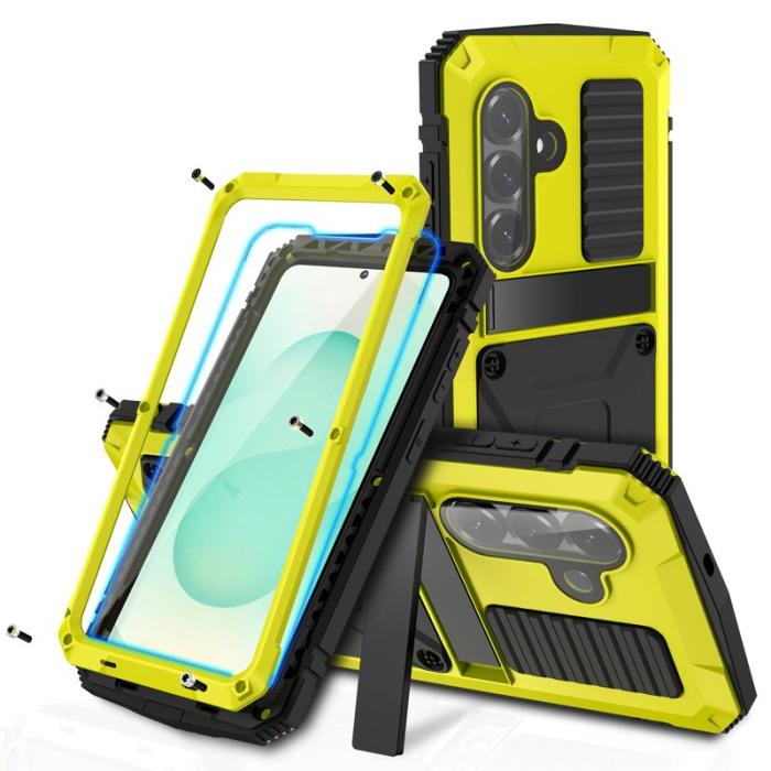R-JUST - R-JUST Mobilskal för Samsung Galaxy S26 Plus PC + Silikon Kickstand - Gul