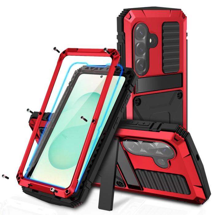 R-JUST - R-JUST Mobilskal för Samsung Galaxy S26 Plus PC + Silikon Kickstand - Röd
