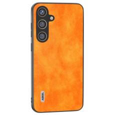 ABEEL - ABEEL Mobilskal till Samsung Galaxy S24 Litchi Textur PU L&auml;der Orange
