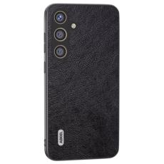 ABEEL - ABEEL Mobilskal till Samsung Galaxy S24 Litchi Textur PU L&auml;der Svart