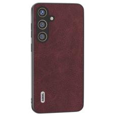 ABEEL - ABEEL Mobilskal till Samsung Galaxy S24 Litchi Textur Purplish R&ouml;d