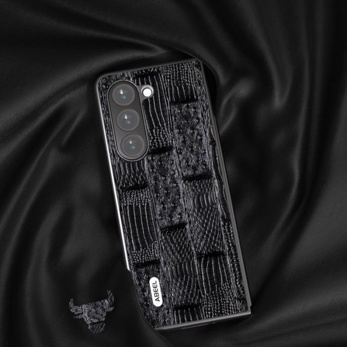 ABEEL - ABEEL Samsung Galaxy Z Fold5 Plånboksfodral Mahjong Textur Svart