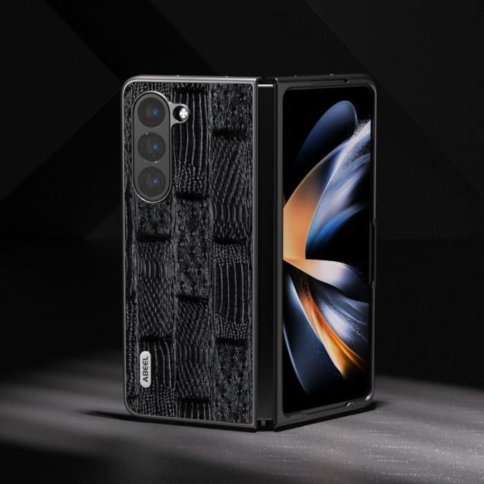 ABEEL - ABEEL Samsung Galaxy Z Fold5 Plånboksfodral Mahjong Textur Svart