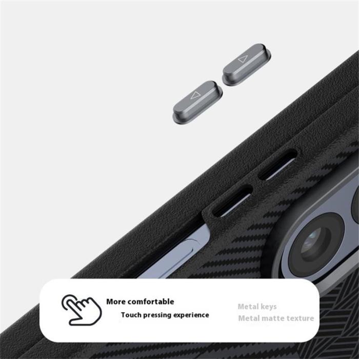 ABEEL - ABEEL Samsung Galaxy Z Fold5 Fodral PC + Aluminium + KonstLäder - Textur 1