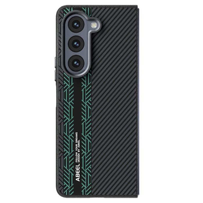 ABEEL - ABEEL Samsung Galaxy Z Fold5 Fodral PC + Aluminium + KonstLäder - Textur 2