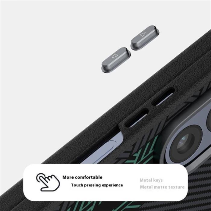 ABEEL - ABEEL Samsung Galaxy Z Fold5 Fodral PC + Aluminium + KonstLäder - Textur 2