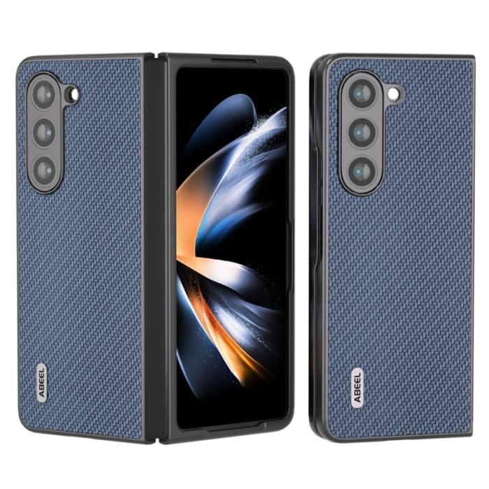 ABEEL - ABEEL Samsung Galaxy Z Fold5 Fodral KonstLäder Blå