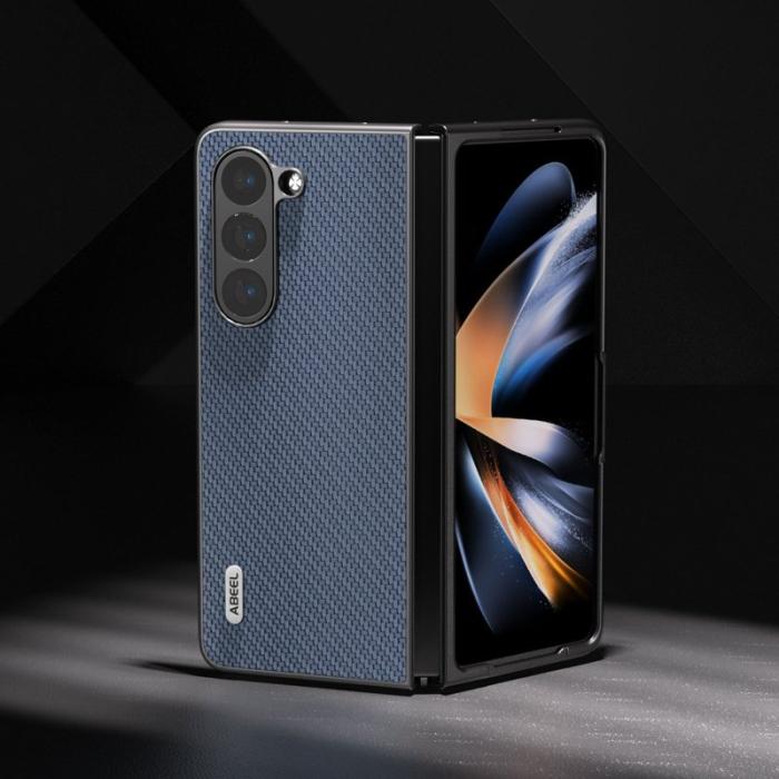 ABEEL - ABEEL Samsung Galaxy Z Fold5 Fodral KonstLäder Blå