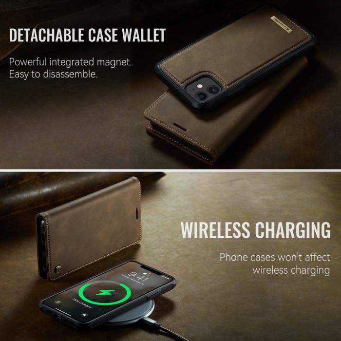 Caseme - CASEME C49 Mobilskal till iPhone 11 MagSafe RFID Blocker Läder Kaffe