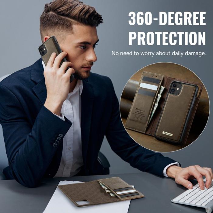 Caseme - CASEME C49 Mobilskal till iPhone 11 MagSafe RFID Blocker Läder Kaffe