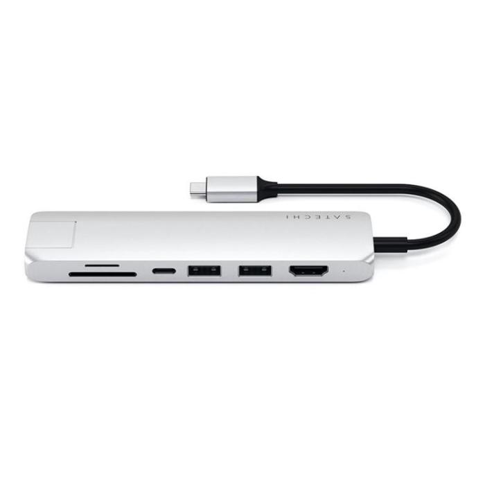 Satechi - Satechi USB-C MultiPort Ethernet - HDMI, USB - Silver