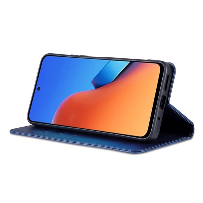 AZNS - AZNS Xiaomi 14 Konstläder Plånboksfodral Anti-Scratch Ställ - Blå
