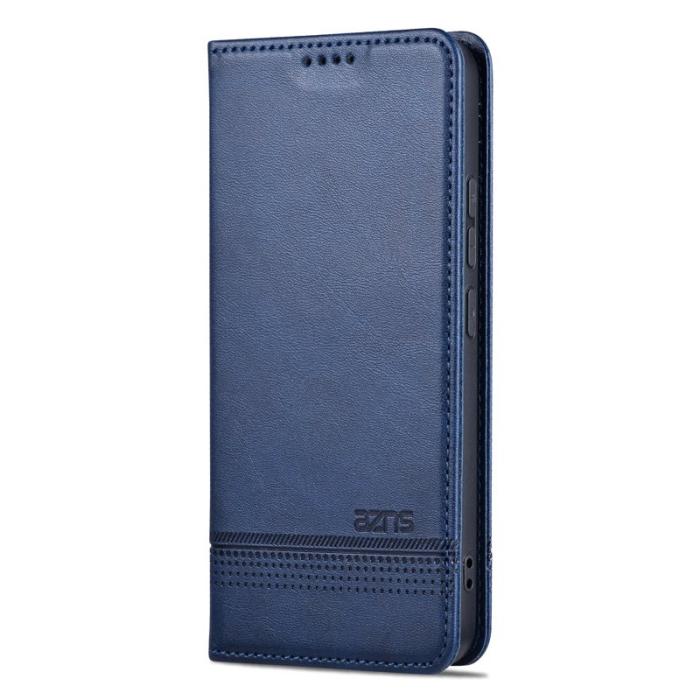 AZNS - AZNS Xiaomi 14 Konstläder Plånboksfodral Anti-Scratch Ställ - Blå