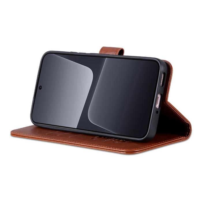 AZNS - AZNS Xiaomi 14 Plånboksfodral Anti-scratch TPU + Konstläder - Brun