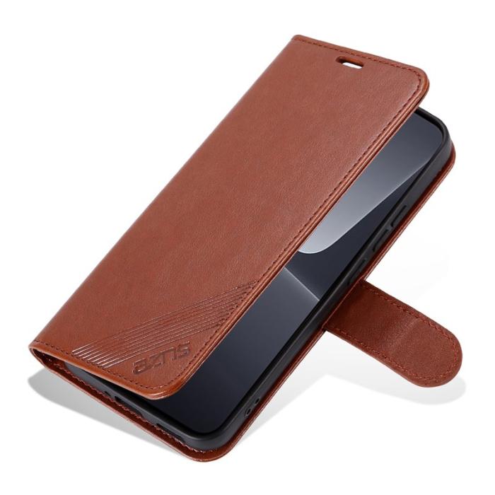 AZNS - AZNS Xiaomi 14 Plånboksfodral Anti-scratch TPU + Konstläder - Brun