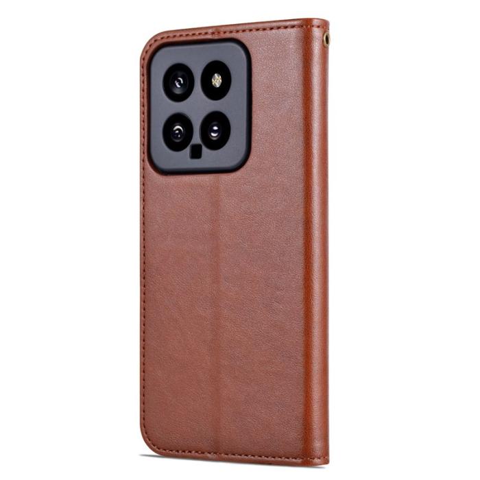 AZNS - AZNS Xiaomi 14 Plånboksfodral Anti-scratch TPU + Konstläder - Brun