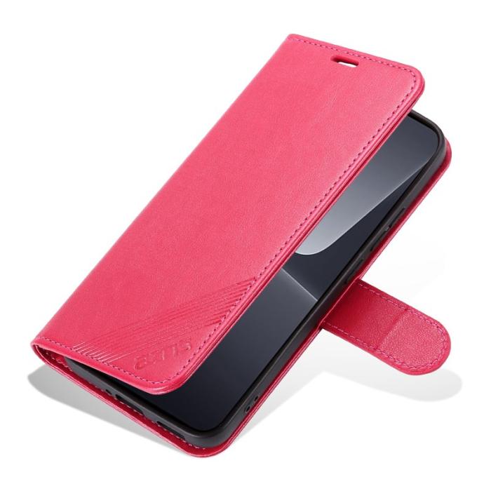 AZNS - AZNS Xiaomi 14 Plånboksfodral Anti-scratch TPU + Konstläder - Röd