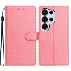 OEM - Samsung Galaxy S26 Ultra Pl&aring;nboksfodral Konstl&auml;der St&auml;ll - Ros&eacute;guld