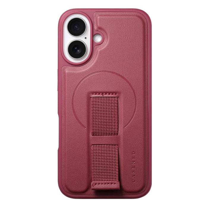 CASENEO - CASENEO iPhone 16 Plus Fodral - Magnetiskt KonstLäder - Röd