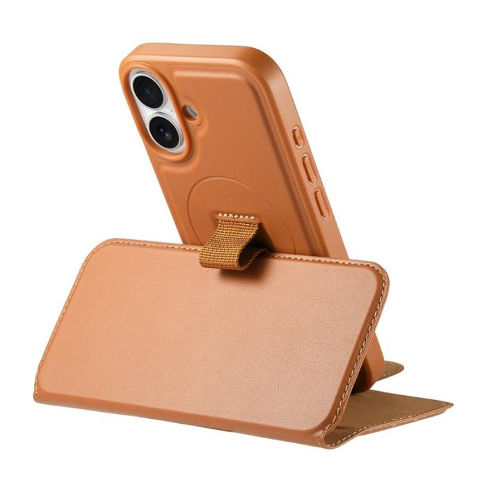 CASENEO - CASENEO iPhone 16 Plus Plånboksfodral Magnetiskt RFID Blocker Konstläder - Brun
