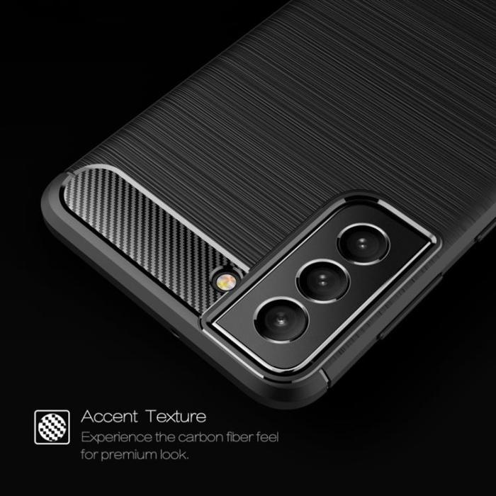 OEM - Brushed Carbon Fiber Skal Galaxy S22 Plus 5G - Svart
