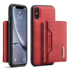 DG.MING - DG.MING Magnetiskt St&ouml;tt&aring;ligt Pl&aring;nboksfodral i R&ouml;d f&ouml;r iPhone XS Max