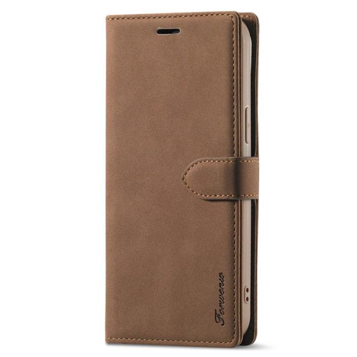 FORWENW - FORWENW iPhone 13 Pro Plånboksfodral Konstläder - Brun
