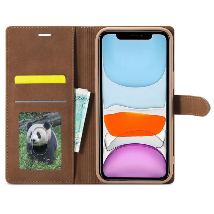 FORWENW - FORWENW iPhone 13 Pro Plånboksfodral Konstläder - Brun