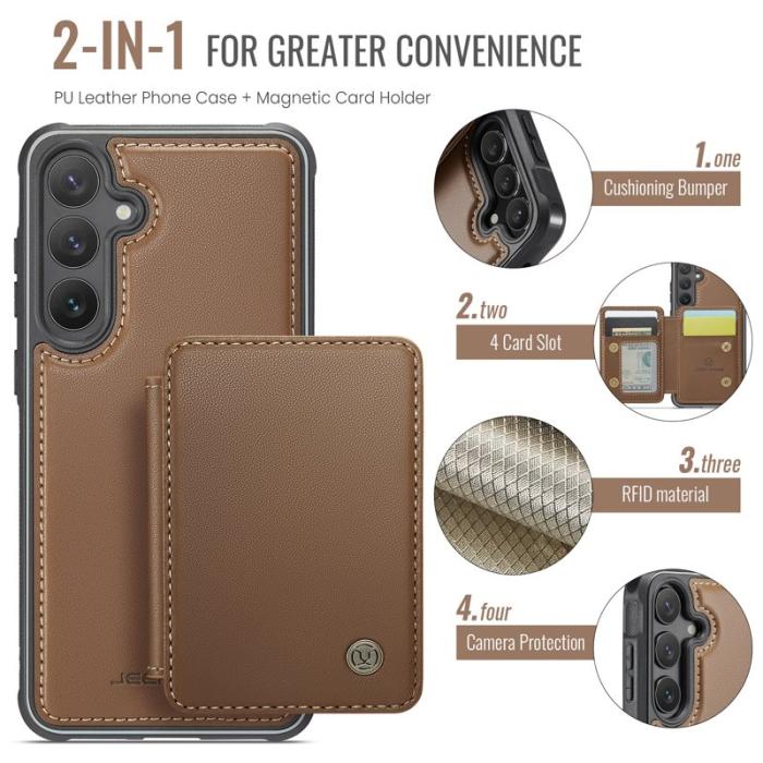 JEEHOOD - JEEHOOD J05 Fodral för Samsung Galaxy S23 FE Konstläder Brun