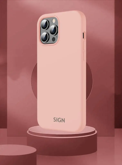 SiGN - SiGN iPhone 14 Pro Max Skal Liquid Silicone - Sand Rosa