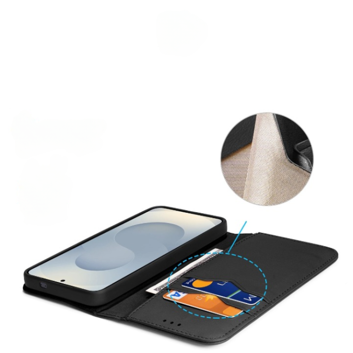 Dux Ducis - Dux Ducis Galaxy S25 Edge Plånboksfodral Äkta Läder Hivo