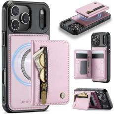 JEEHOOD - JEEHOOD J12 Mobilskal till iPhone 17 Pro Magnetiskt Konstl&auml;der Rosa
