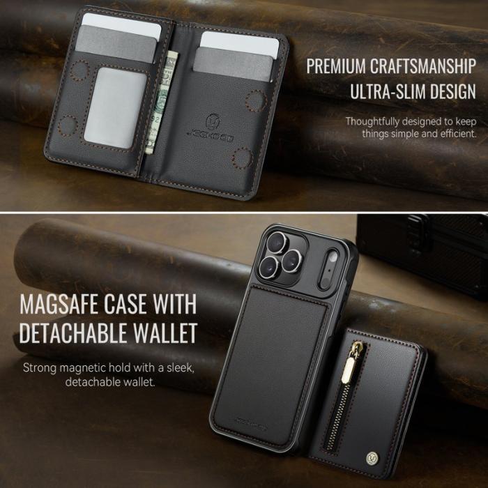 JEEHOOD - JEEHOOD J12 Mobilskal till iPhone 17 Pro Magnetisk Konstläder Svart