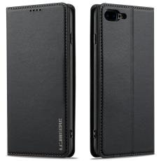LC.imeeke - LC.IMEEKE L1 Series iPhone 8 Plus Pl&aring;nboksfodral Konstl&auml;der - Svart